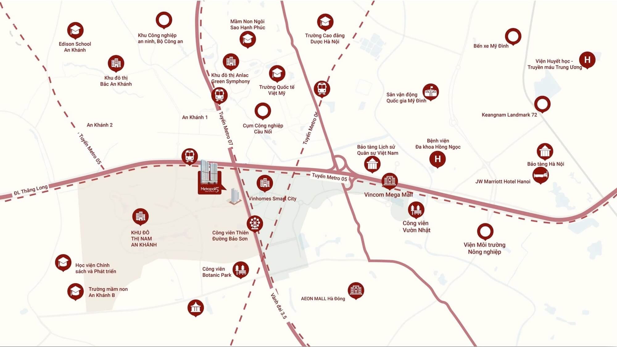 vị tr&iacute; dự &aacute;n metropoli5 nam an kh&aacute;nh